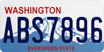 WA license plate ABS7896