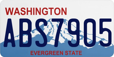 WA license plate ABS7905