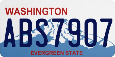 WA license plate ABS7907