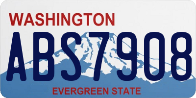 WA license plate ABS7908