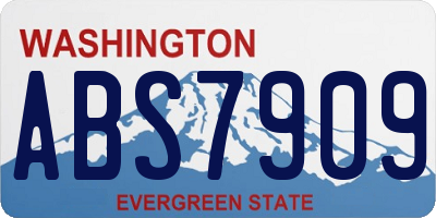 WA license plate ABS7909