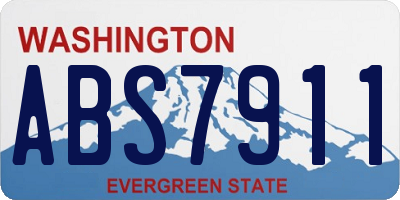 WA license plate ABS7911
