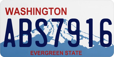 WA license plate ABS7916