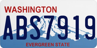 WA license plate ABS7919
