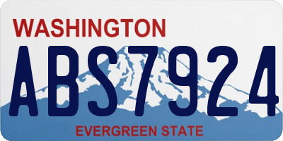 WA license plate ABS7924