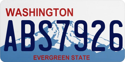 WA license plate ABS7926