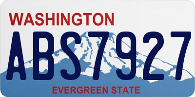 WA license plate ABS7927
