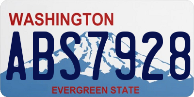WA license plate ABS7928