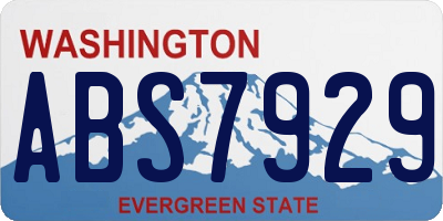 WA license plate ABS7929