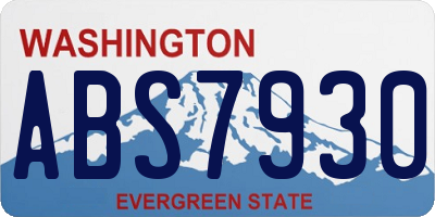 WA license plate ABS7930