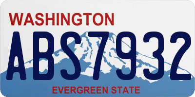 WA license plate ABS7932