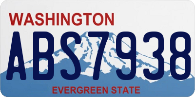 WA license plate ABS7938