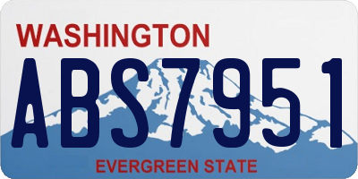 WA license plate ABS7951