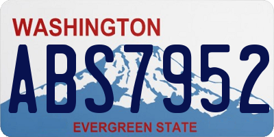 WA license plate ABS7952