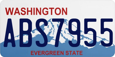 WA license plate ABS7955