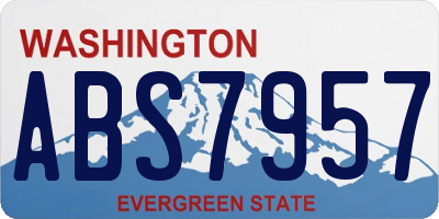 WA license plate ABS7957