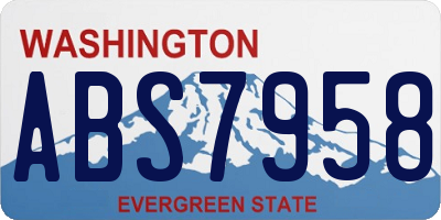 WA license plate ABS7958