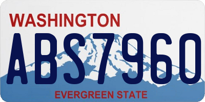 WA license plate ABS7960