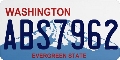 WA license plate ABS7962