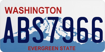 WA license plate ABS7966