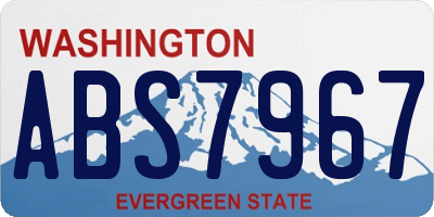 WA license plate ABS7967