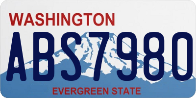 WA license plate ABS7980