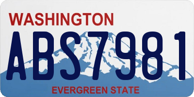 WA license plate ABS7981