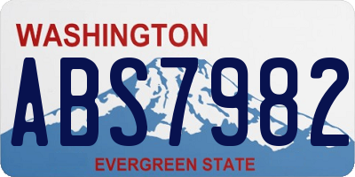 WA license plate ABS7982