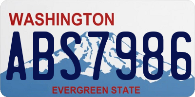 WA license plate ABS7986