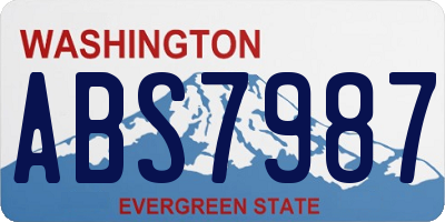 WA license plate ABS7987