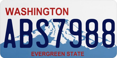 WA license plate ABS7988