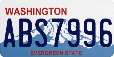 WA license plate ABS7996