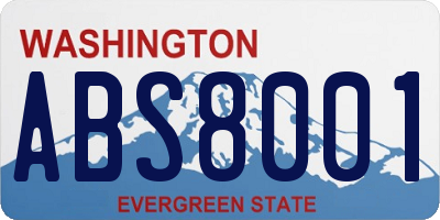WA license plate ABS8001