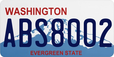 WA license plate ABS8002