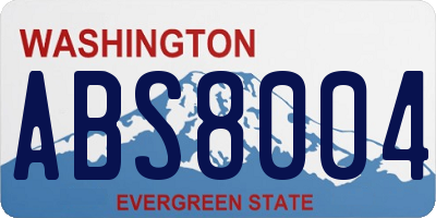 WA license plate ABS8004
