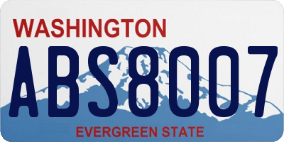 WA license plate ABS8007