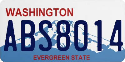 WA license plate ABS8014