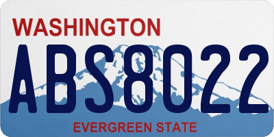 WA license plate ABS8022