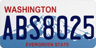 WA license plate ABS8025