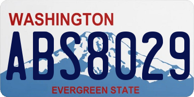 WA license plate ABS8029