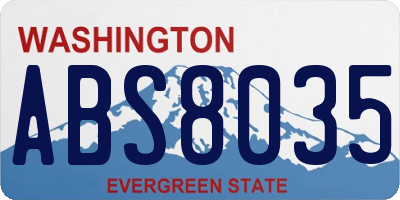 WA license plate ABS8035