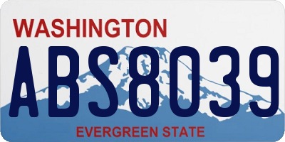 WA license plate ABS8039