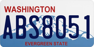 WA license plate ABS8051