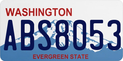 WA license plate ABS8053