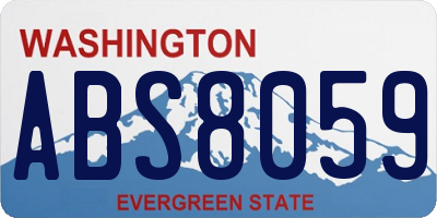 WA license plate ABS8059