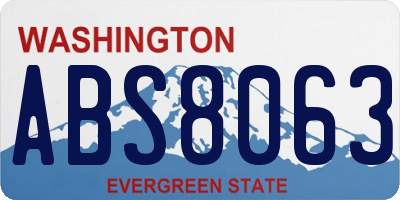 WA license plate ABS8063