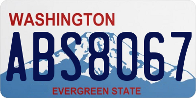 WA license plate ABS8067