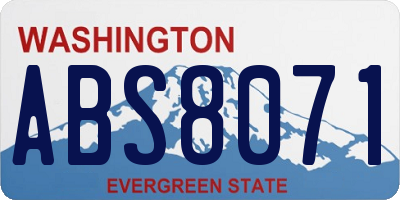 WA license plate ABS8071