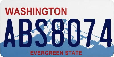 WA license plate ABS8074