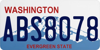 WA license plate ABS8078